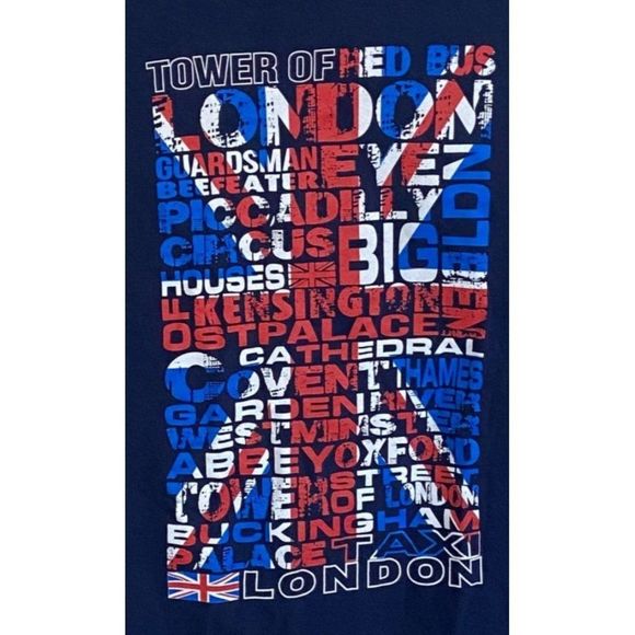 London Big Ben Thames Piccadilly T-Shirt Tshirt T Shirt Tee Large Blue - Picture 2 of 5